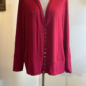 Red/Wine Snap Closure Cardigan